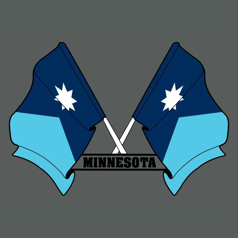 Two flags text MINNESOTA