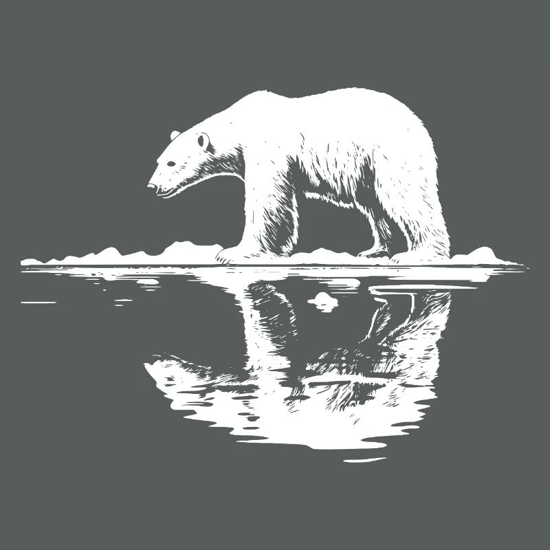 Cool Polar Bear Reflection Silhouette