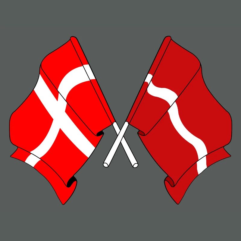 Drapeau Danemark, drapeau Lettonie