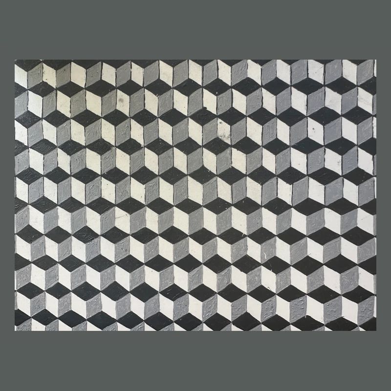 Three-dimensional cubes grayscale