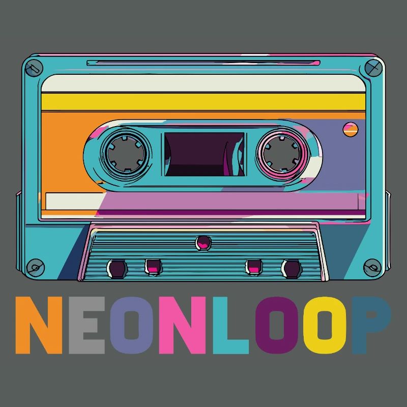 Neon Loop Cassette Design