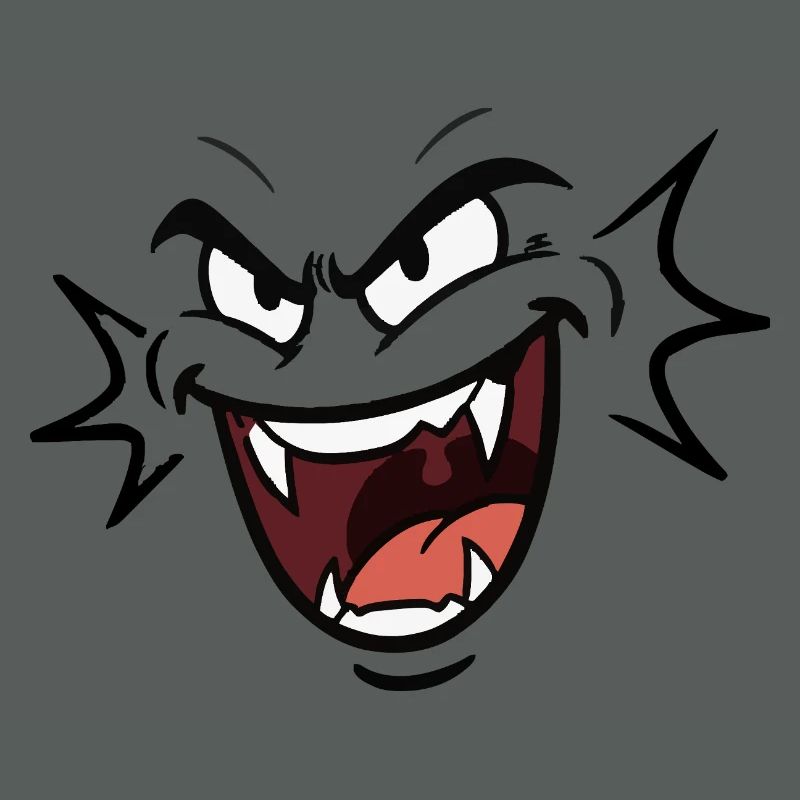 Funny vampire face laughing pattern comic