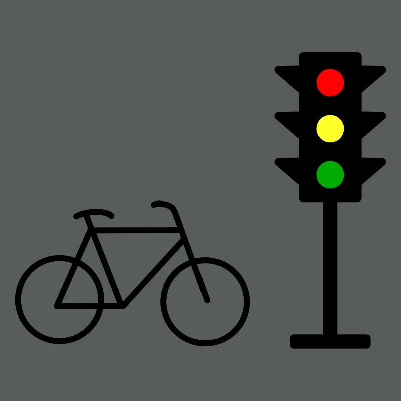Empreinte de feu de circulation avec vélo