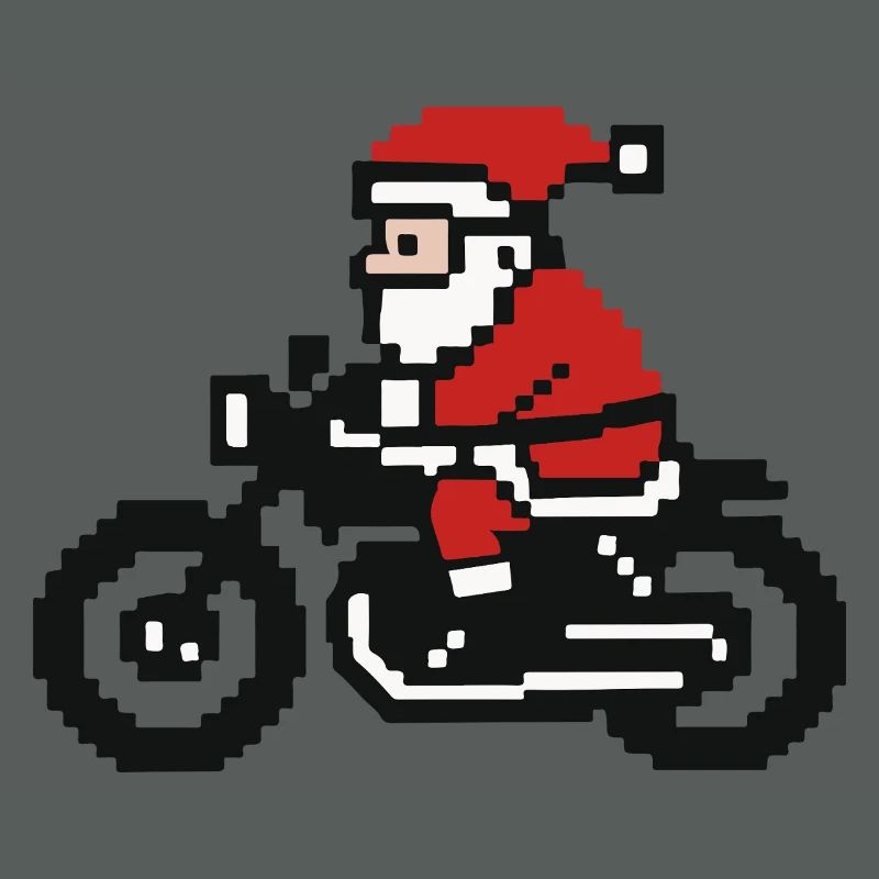 Pull de Noël moche – Père Noël dans le style Retro Pixel