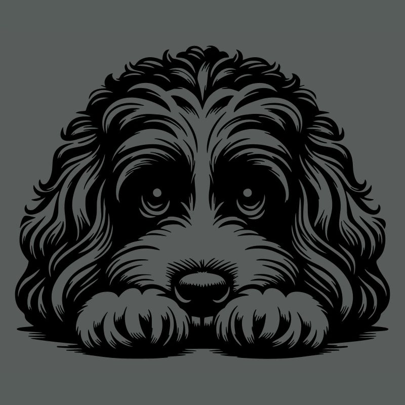 Tête de Cavapoo avec pattes