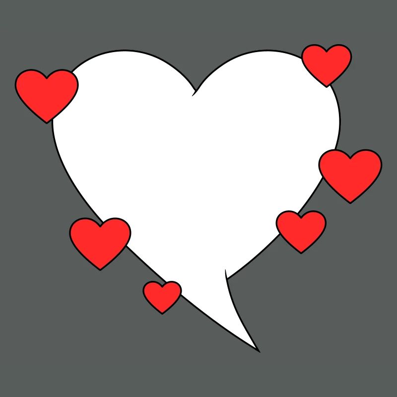 Speech bubble with hearts