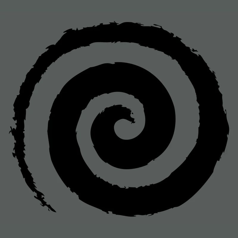 Schwarze Pinselstrich-Spirale