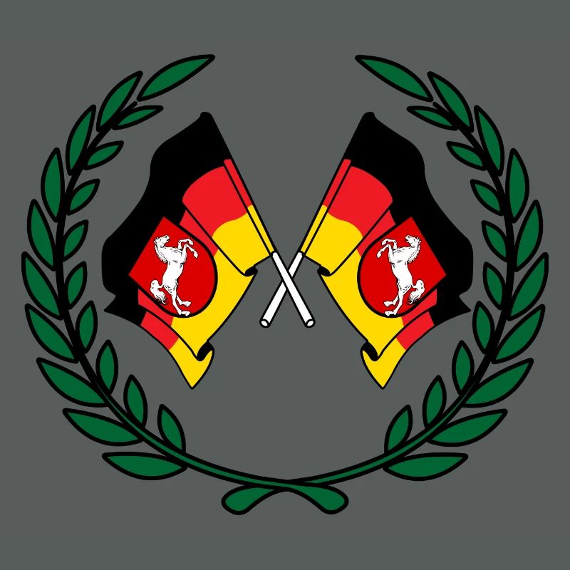 Drapeaux Couronne de laurier de Basse-Saxe