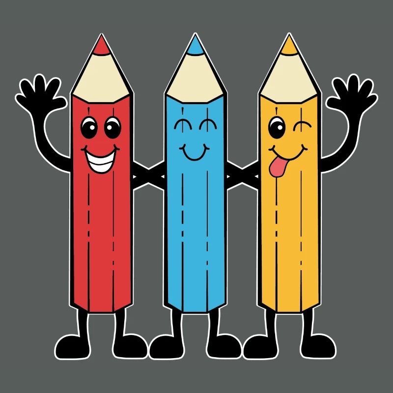 Crayons de couleur style comique