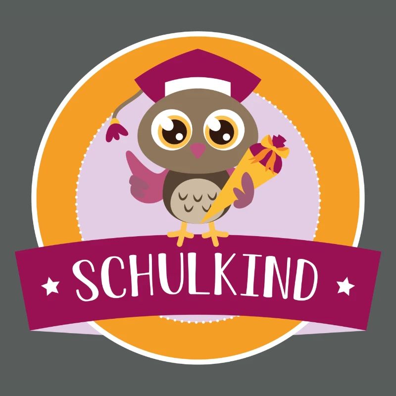 Schulkind Eule mit Zuckertüte