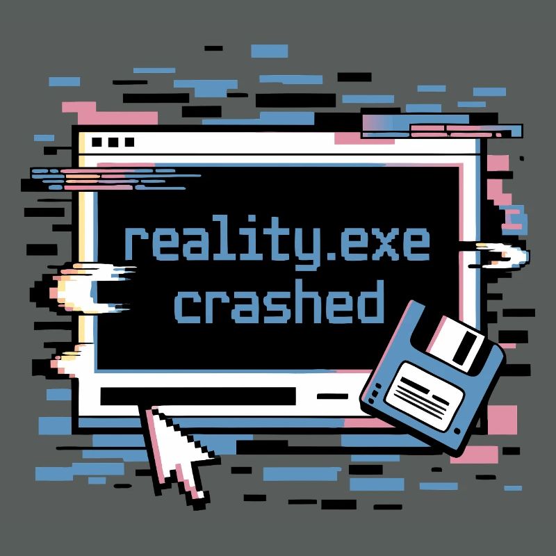 Reality.exe Crashed Retro Pixel Design