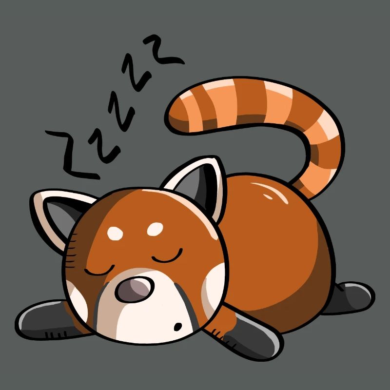Snoring red panda panda bear is sleeping