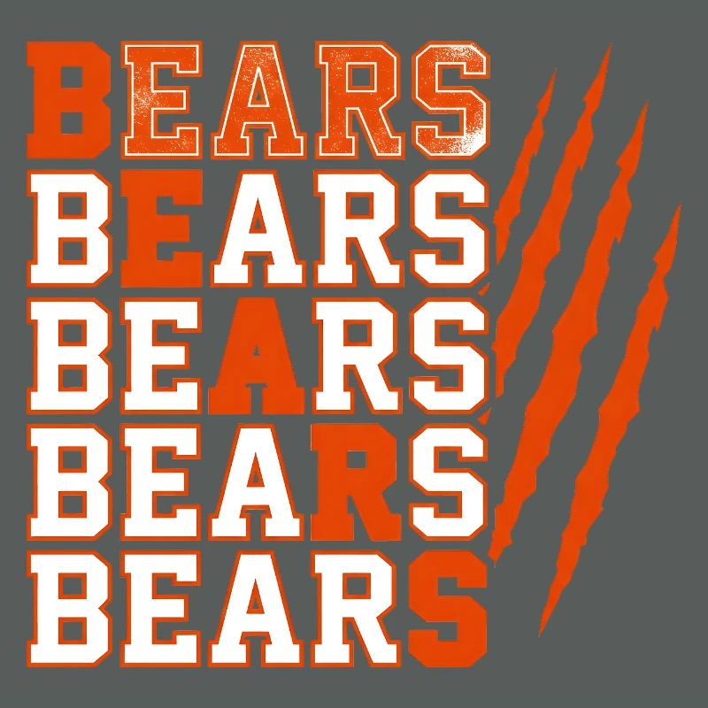Bears Text with Distressed Claw Marks