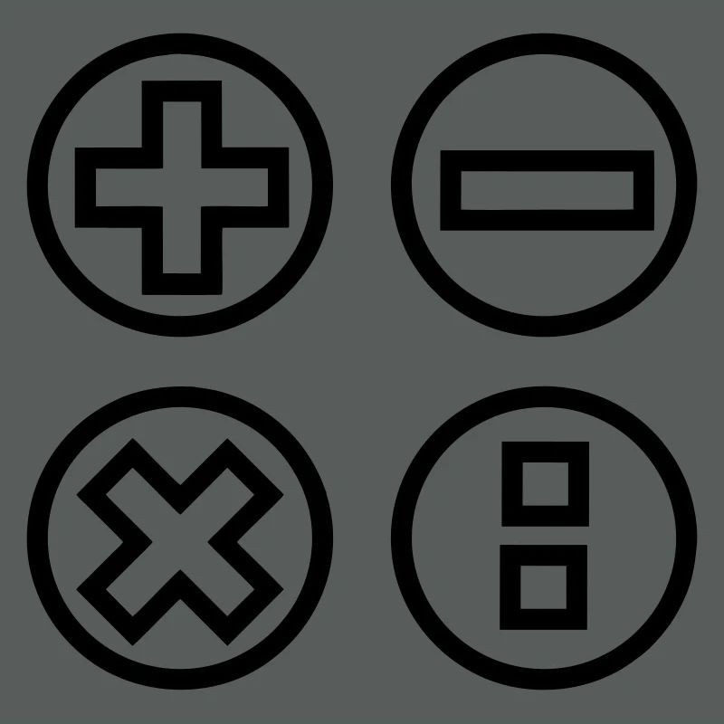 Calculate logo with four emblems shadow image