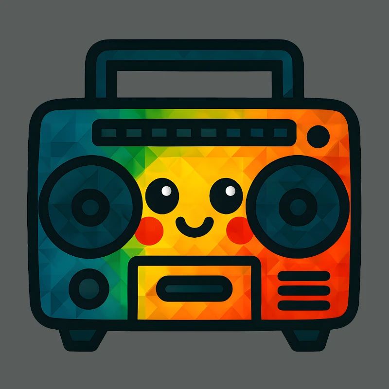WPAP Polygon Jouet de style Kawaii Cassette Deck