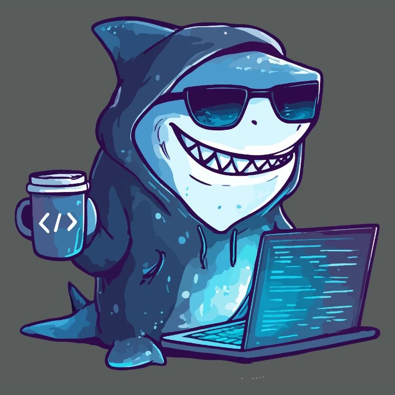 Cyber Shark Hacker Design