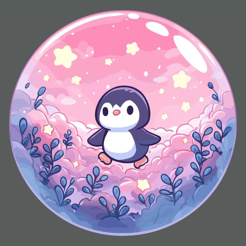 Pastel penguin in the cloud forest