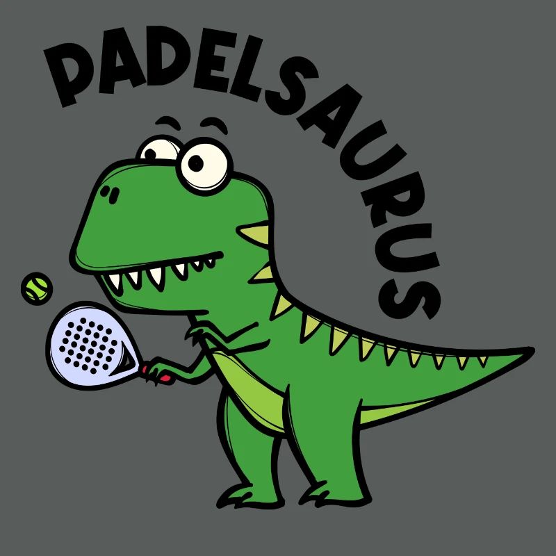 Dinosaur Padel Player Racket Ball Dire