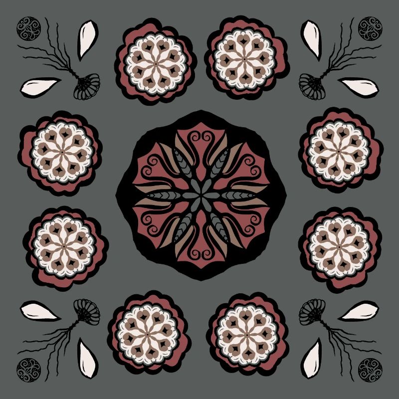 Dark flower mandala pattern