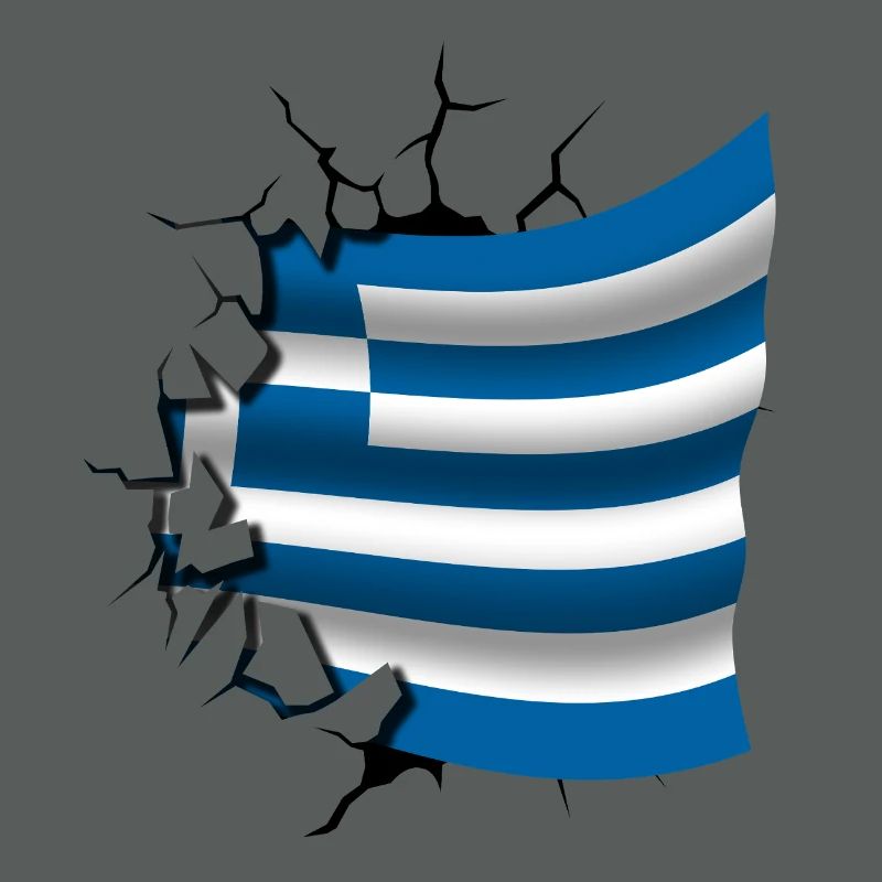Drapeau de la Grèce - Grèce - Drapeau Broken Design