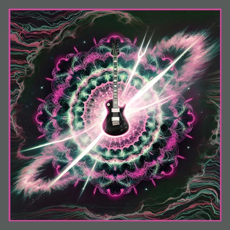 Neon Cosmic Guitar Explosion