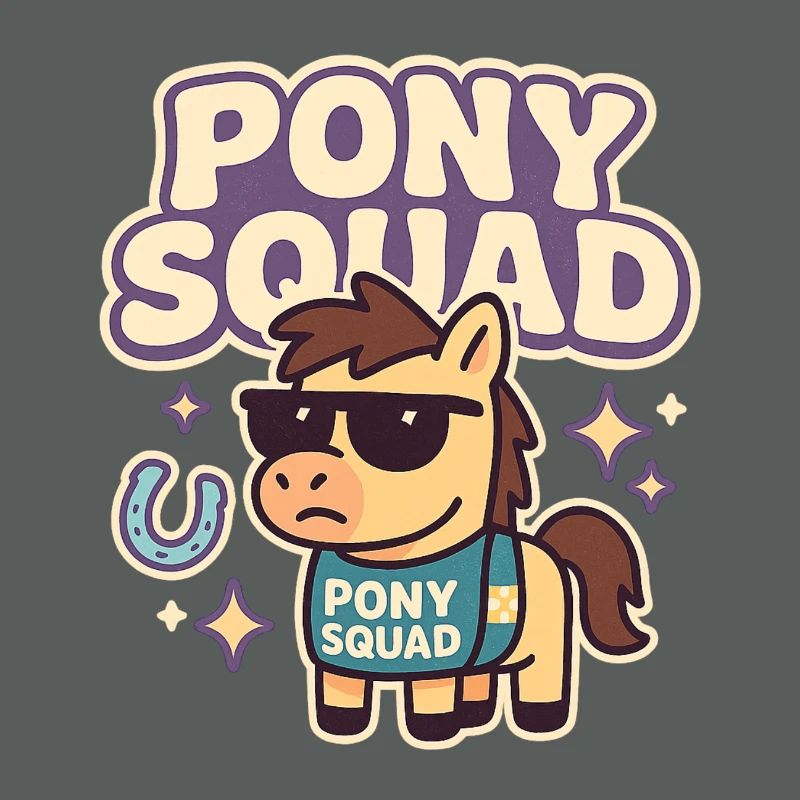 Conception de dessin animé Pony Squad