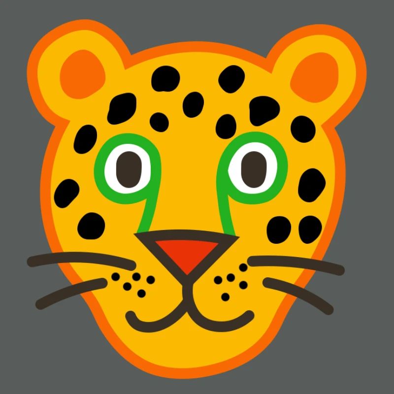 Cute Leopard Face Illustration