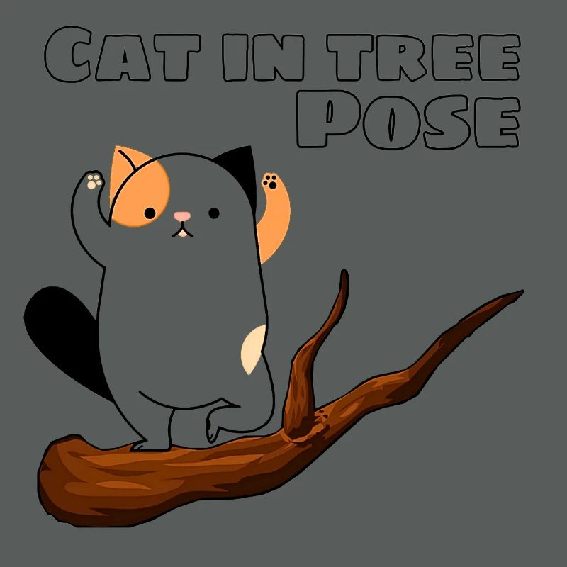 Chat dans la posture de l’arbre