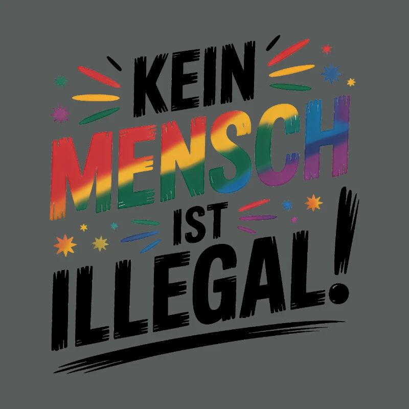 No One Is Illegal - Cool Pride Logo