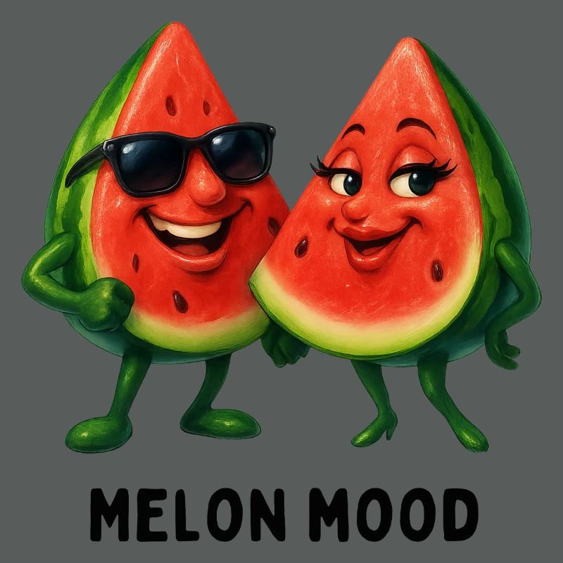 Humeur du melon : Duo pastèques heureux