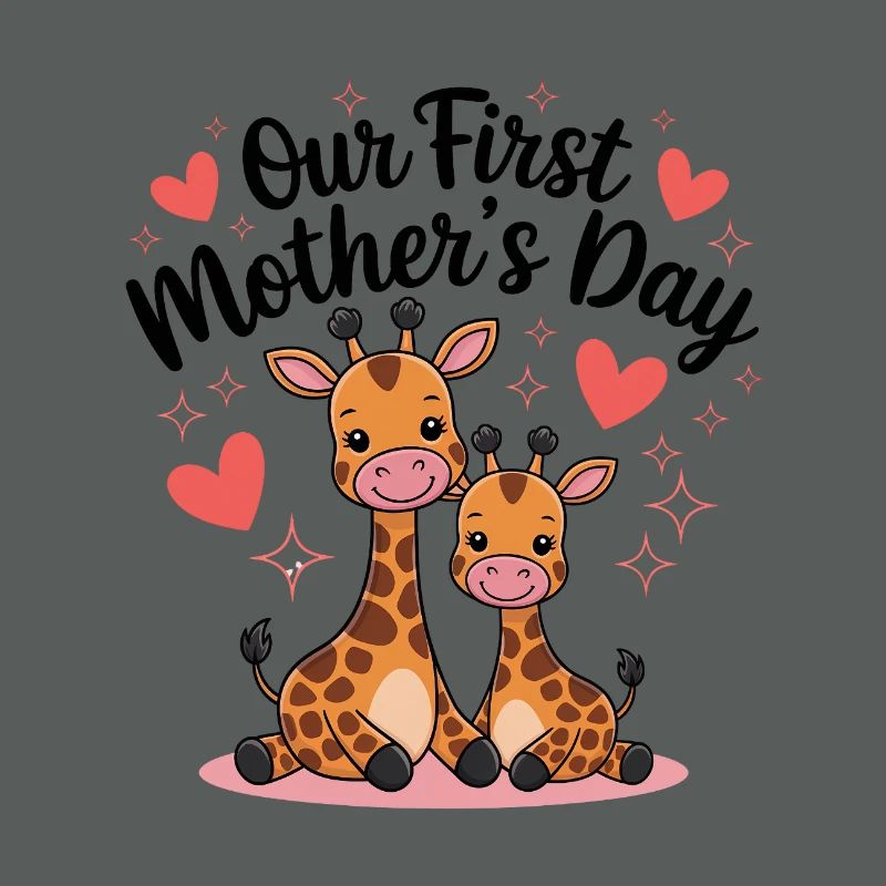 Erstes Muttertag Giraffen Duo