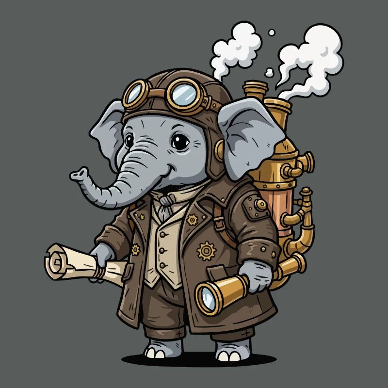 Elephant Explorer Steampunk Steampunk Retro