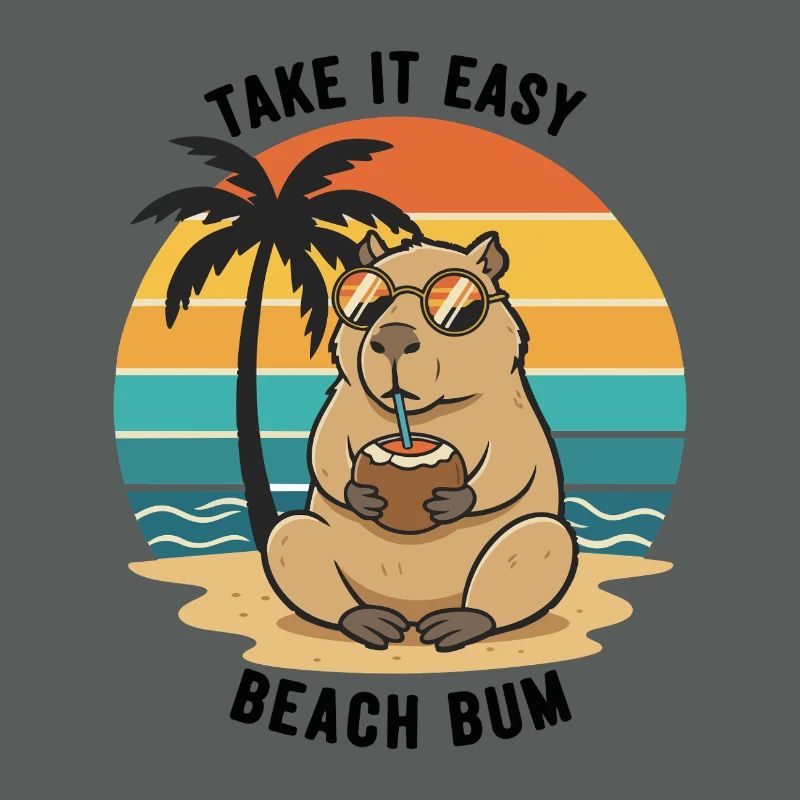 Capybara Beach Bum Take It Easy