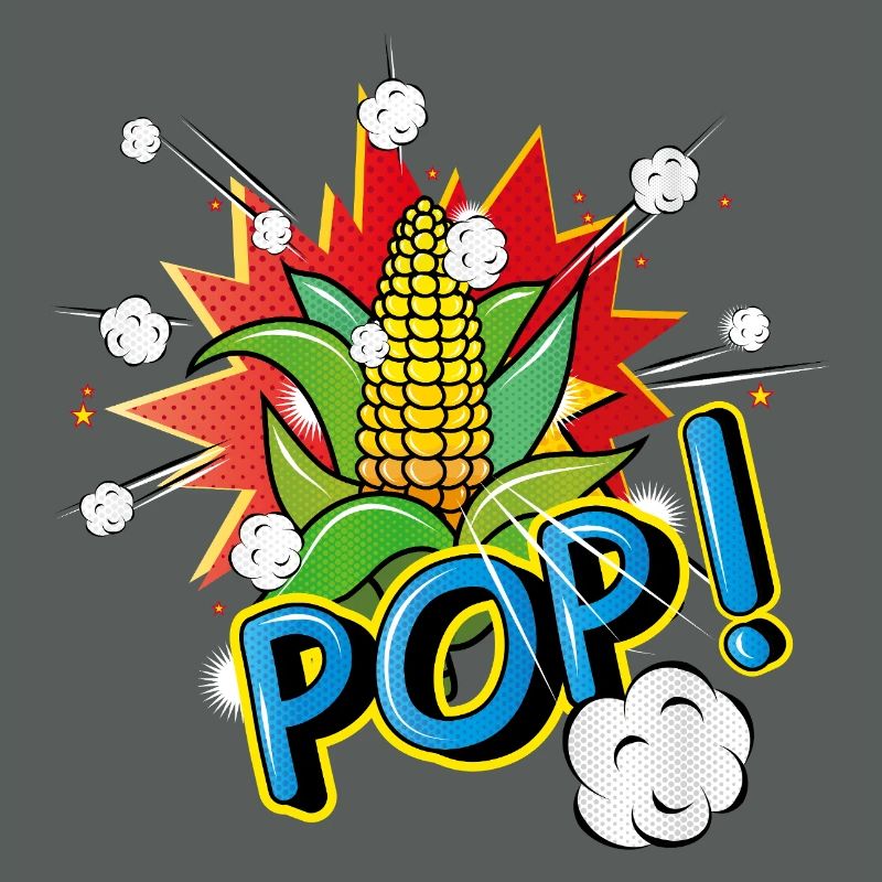 Maïs en épi de style pop art avec effet pop-corn