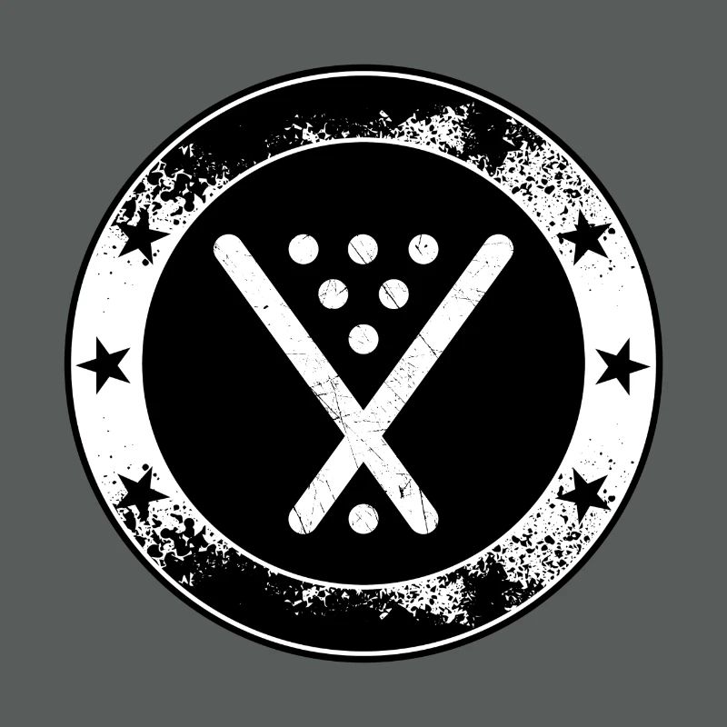 Poolbillard Emblem - Symbol Billard Queue Snooker