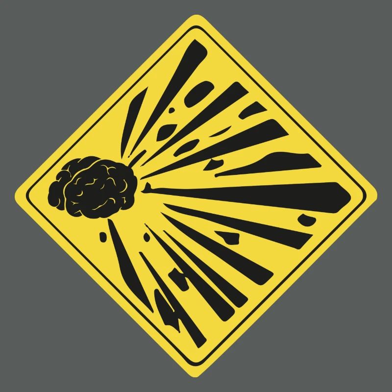 Mind Explosion Brain Brain Icon Icon Warning