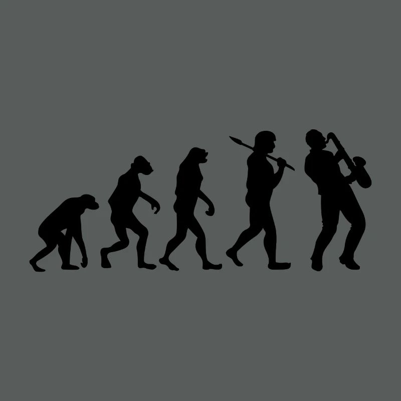 Evolution Saxophone Music Gift Saxophonist