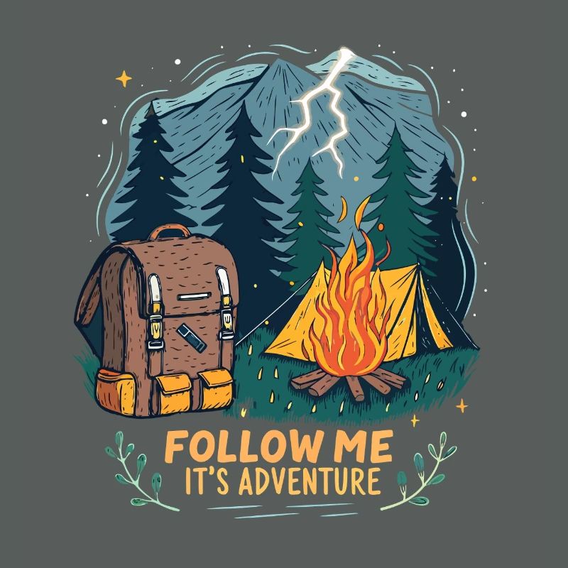 Aventure Nature Éclairée avec Feu de Camp