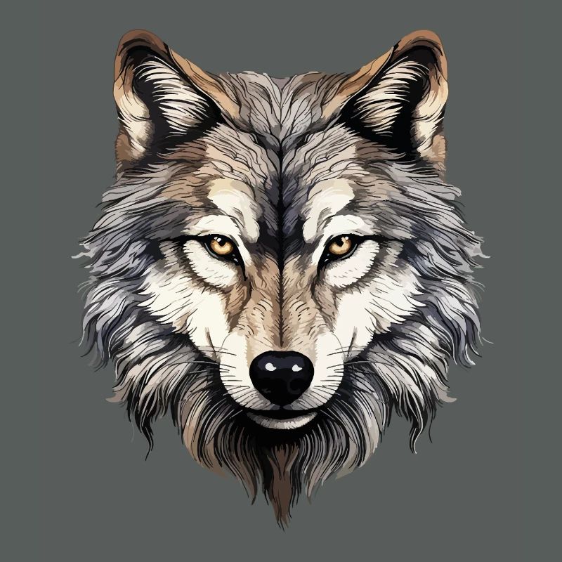 Wolf Wolf Head Predator Forest Nature Wilderness Art