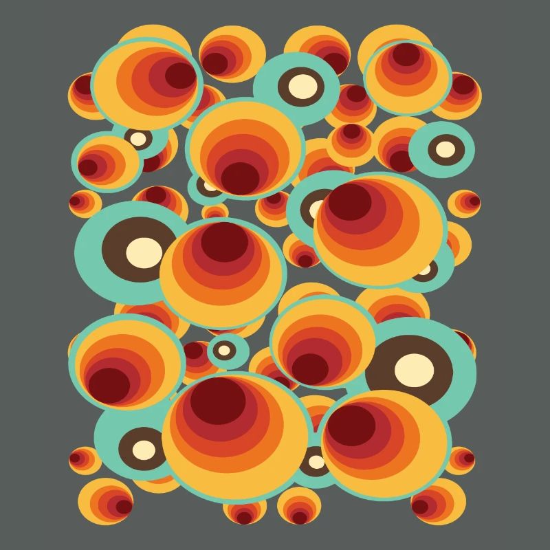 Retro Polka Dots Circle Pattern