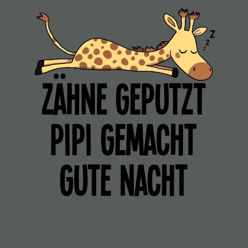 Giraffe Funny Sleeping Motif Teeth Brushed Night