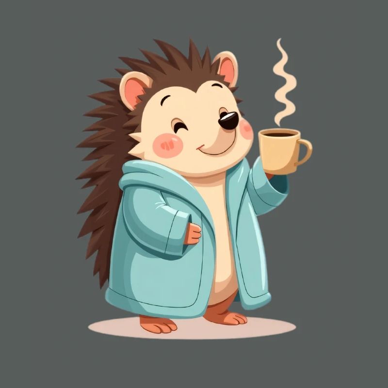 Hedgehog Mit Kaffee Pullover Design