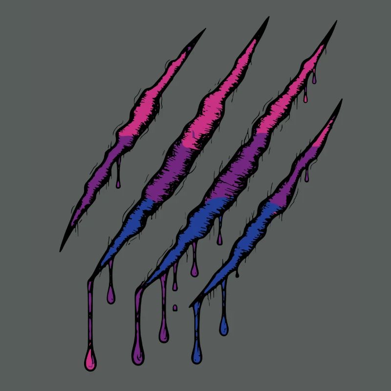 Bi Pride Claw - Bisexual Flag Scratch Mark