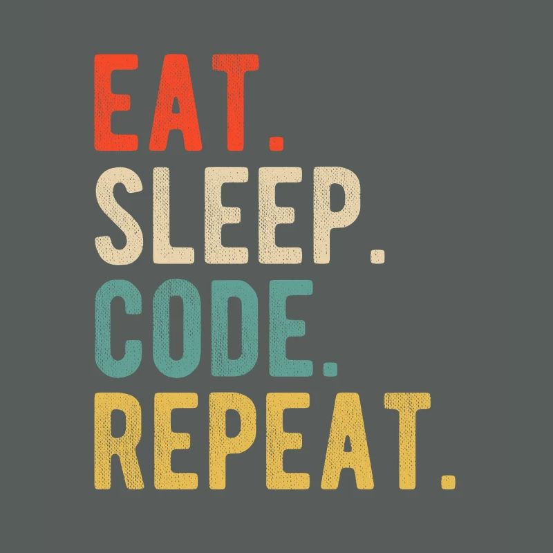 Eat Sleep Code Repeat Programmer Nerd Retro
