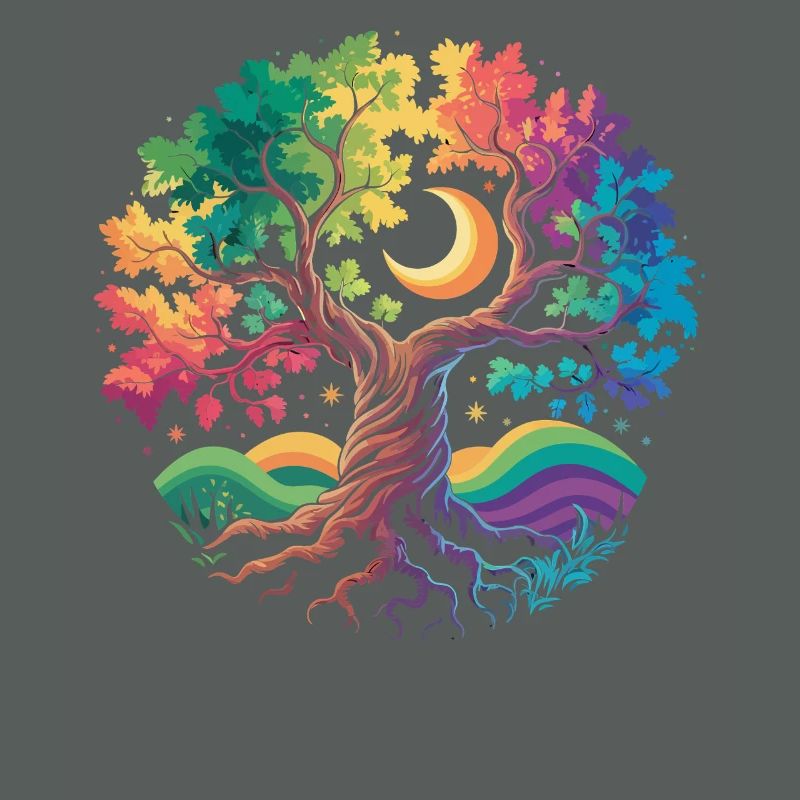 Rainbow Tree Moon Magic