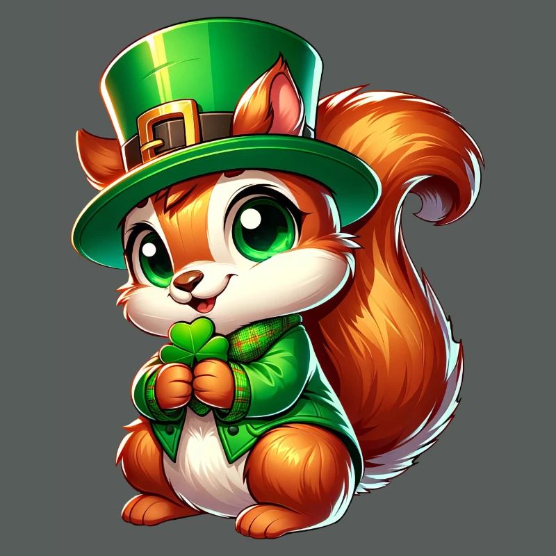 Conception de bande dessinée écureuil mignon de la Saint-Patrick