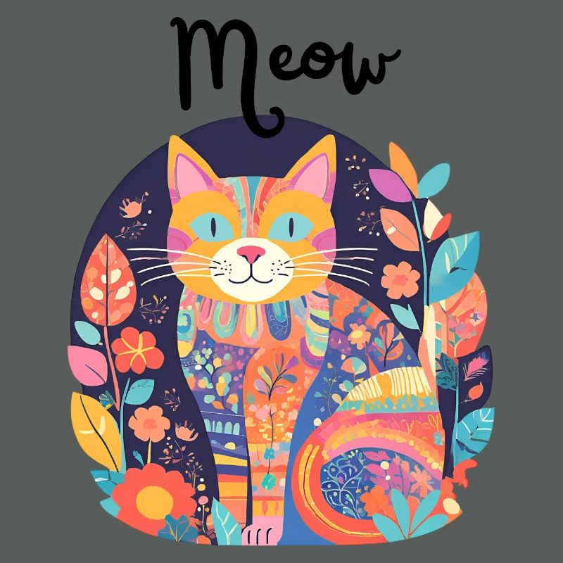 Chat coloré florilège patchwork