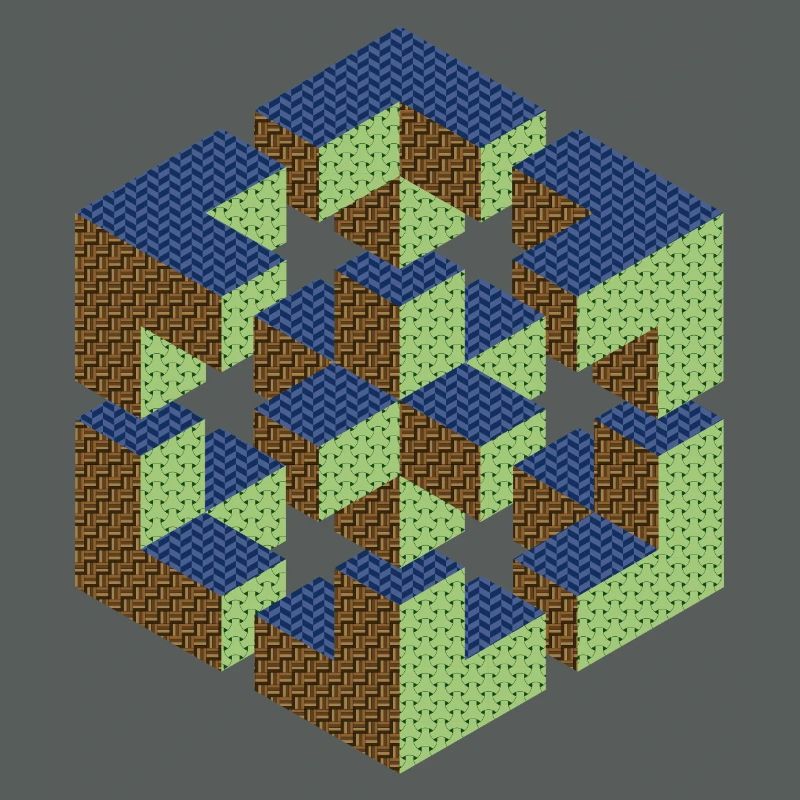 Figure impossible imagination géométrie cube Escher