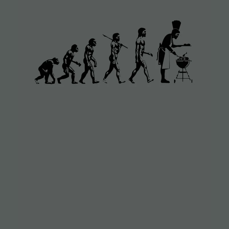 Evolution grillen Fleisch Witz Spaß Mann Geschenk