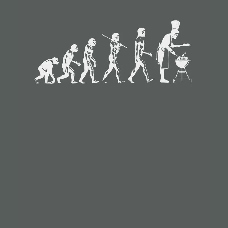 Evolution grillen Fleisch Witz Spaß Mann Geschenk